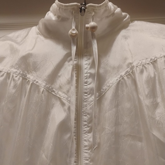 Vintage Adidas Pearl White Retro 80s Track Jacket Windbreaker Size M - Picture 2 of 7